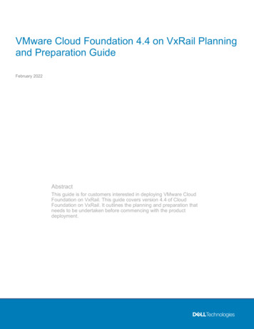 VMware Cloud Foundation 4.4 On VxRail Planning And Preparation Guide