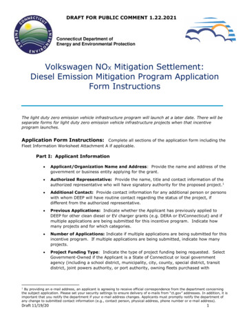 Volkswagen NOX Mitigation Settlement: Diesel Emission Mitigation .