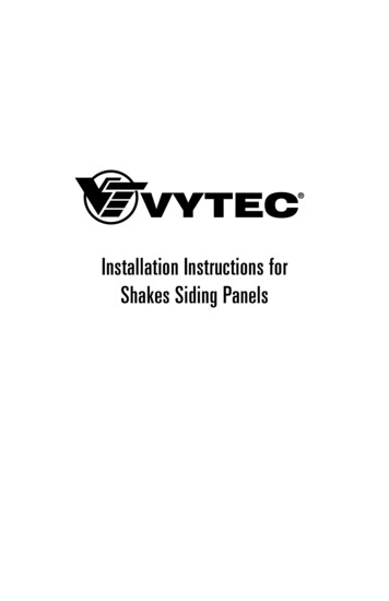 Installation Instructions For Shakes Siding Panels - Vytec