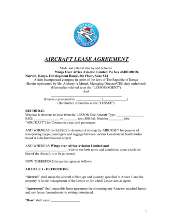 DRAFT AIRCRAFT LEASE AGREEMENT - Wings Over Africa Aviation