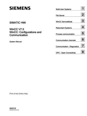 SIMATIC HMI WinCC V7.5 - WinCC: Configurations And Communication - Siemens