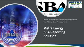Vistra Energy SBA Reporting Solution