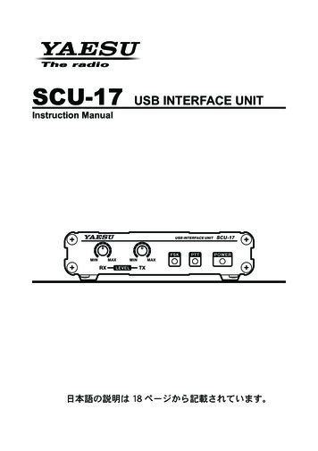 SCU-17 USB INTERFACE UNIT - RadioManual