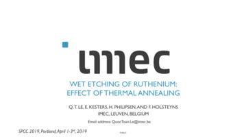 WET ETCHING OF RUTHENIUM: EFFECT OF THERMAL ANNEALING - Linx Consulting