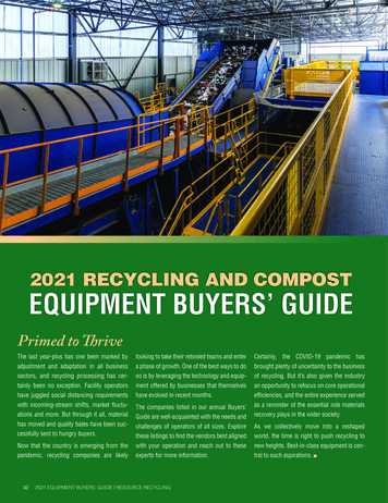 2021 RECYCLING AND COMPOST EQUIPMENT BUYERS' GUIDE - Resource-Recycling