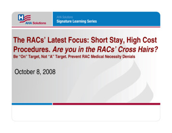 The RACs' Latest Focus: Short Stay, High Cost Procedures. Are You In .
