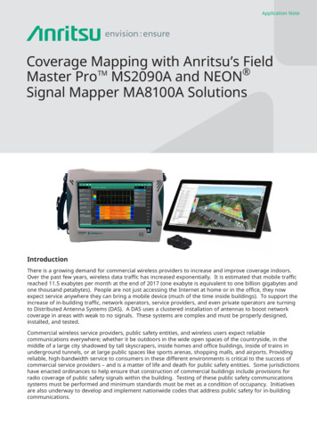 Coverage Mapping With Anritsu's Field Master Pro MS2090A And NEON .