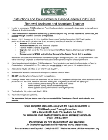 Instructions And Policies/Center Based/General Child Care Renewal .