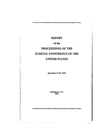 REPORT - Federal Judiciary Of The United States