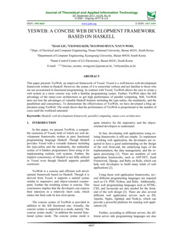 Issn: 1992-8645 Yesweb: A Concise Web Development Framework . - Jatit