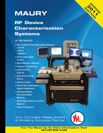 Maury RF Device Characterization Systems Catalog - Electron Mec