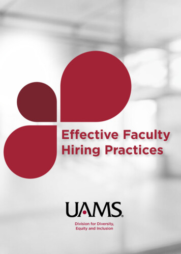 Effective Faculty Hiring Practices - Division For Diversity, Equity .
