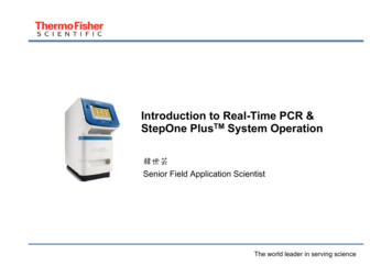 Introduction To Real-Time PCR & StepOne Plus System Operation