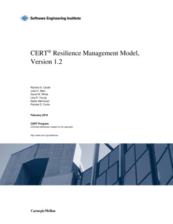 CERT Resilience Management Model, Version 1 - Carnegie Mellon University