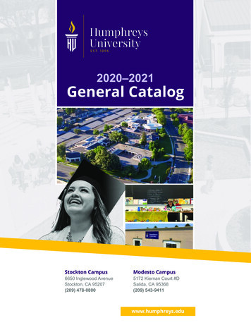 2020 2021 General Catalog - Humphreys University