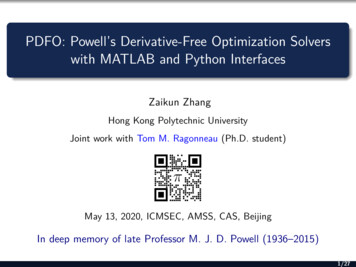 PDFO: Powell's Derivative-Free Optimization Solvers With MATLAB And .