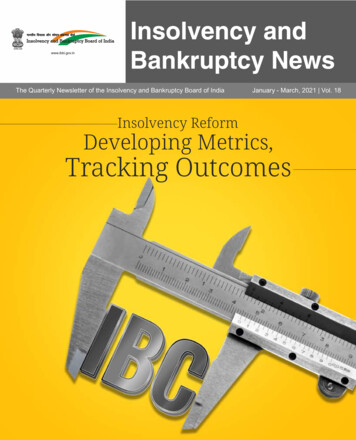 Insolvency Reform Developing Metrics, Tracking Outcomes