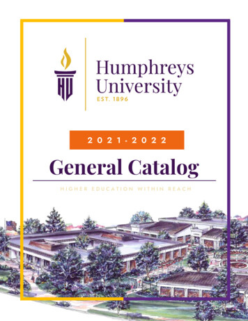 General Catalog - Humphreys University