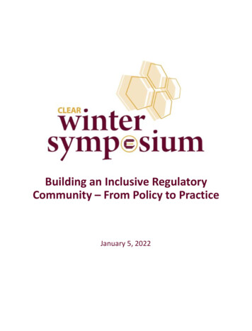 Building An Inclusive Regulatory Community From Policy To Practice