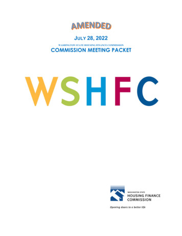 WSHFC Board Meeting Packet - Amended - 7/28/2022