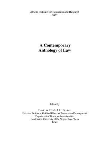 A Contemporary Anthology Of Law - ATINER
