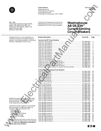 Westinghouse Circuit Breakers - Electrical Part Manual S