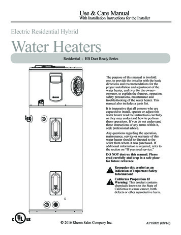 Electric Residential Hybrid Water Heaters