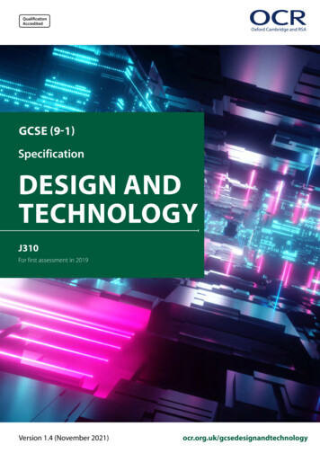 Specification DESIGN AND TECHNOLOGY - Oxford, Cambridge And RSA .