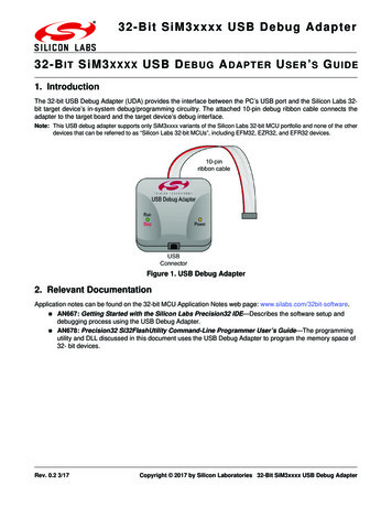 32-Bit SiM3xxxx USB Debug Adapter IT SiM3XXXX USB DEBUG ADAPTER USER S .