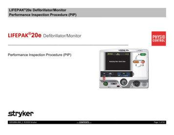 LIFEPAK 20e Defibrillator/Monitor Performance Inspection Procedure (PIP)