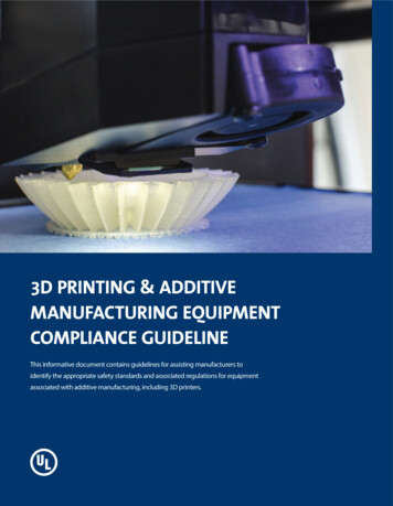 3d Printing & Additive Manufacturing Equipment Compliance Guideline