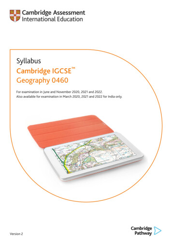 Syllabus Cambridge IGCSE Geography 0460