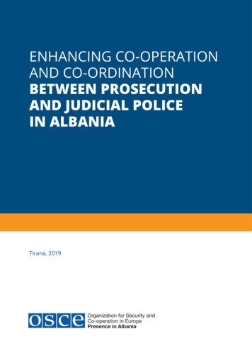 Enhancing Co-operation And Co-ordination Between Prosecution And . - Osce