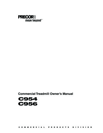 Commercial Treadmill Owner's Manual C954 C956 - Precor