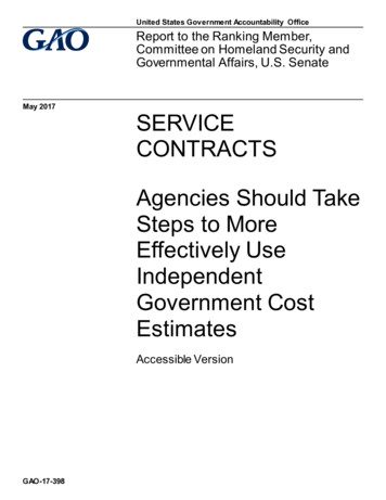 GAO-17-398, Accessible Version, SERVICE CONTRACTS: Agencies Should Take .