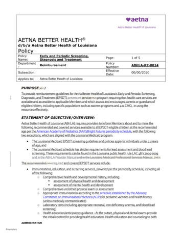 AETNA BETTER HEALTH - Louisiana Department Of Health