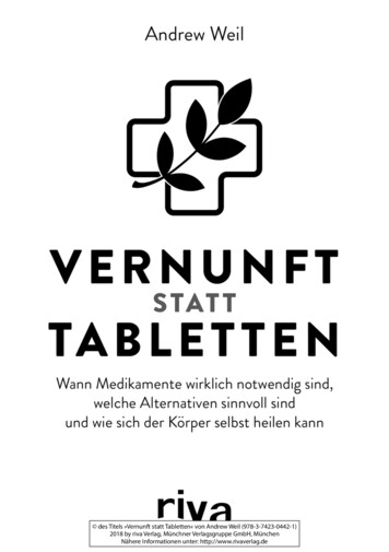  Des Titels »Vernunft Statt Tabletten« Von Andrew Weil (978-3-7423 .