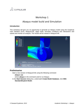 Workshop 1 Abaqus Model Build And Simulation - Hprc.tamu.edu