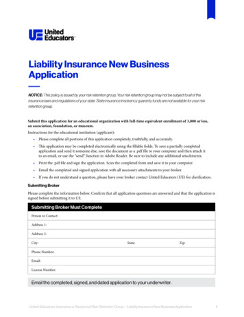 Liability Insurance New Business Application - Ue
