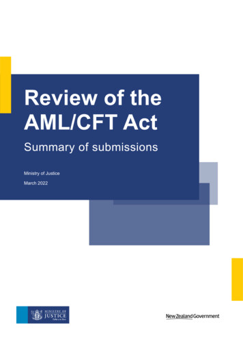 Review Of The AML/CFT Act - Ministry Of Justice