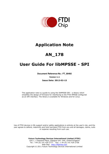 User Guide For LibMPSSE - SPI - FTDI