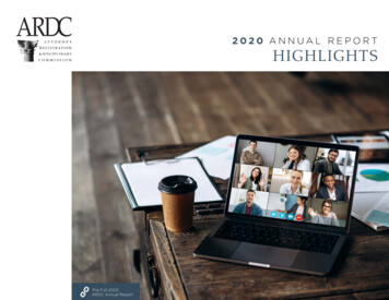 ARDC Annual Report Highlights 2020 - Iardc 
