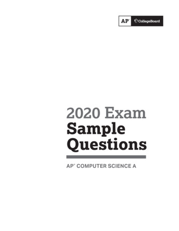 2020 Exam Sample Questions - AP Central