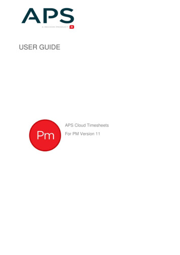 APS PM V.11 Cloud Timesheets User Guide - Reckon AU