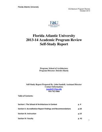 Florida Atlantic University 2013-14 Academic Program Review Self-Study .
