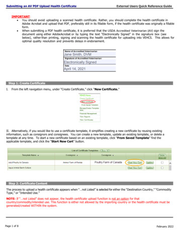 VEHCS-Submitting An AV PDF Upload Health Certificate - USDA