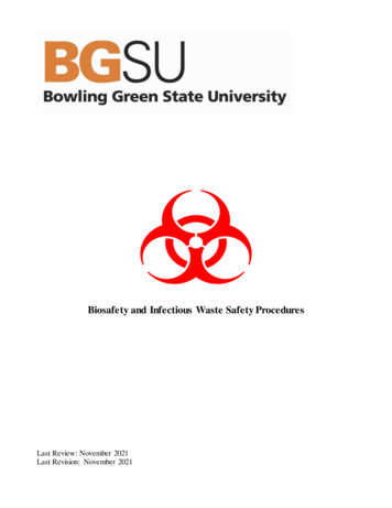 Biosafety And Infectous Waste Safety Procedures - Bgsu.edu