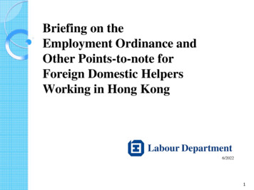 Briefing On The Employment Ordinance And Other Points-to-note For .