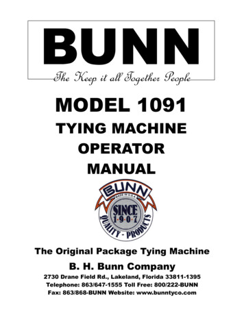 TYING MACHINE OPERATOR MANUAL - Bunntyco 