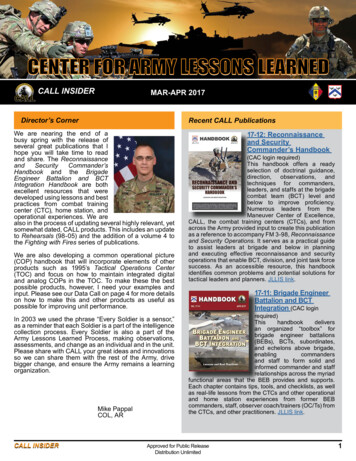 Center For Army Lessons Learnedcenter For Army Lessons Learned